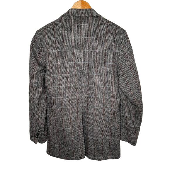 Levis 40L Vintage 70s Western Tweed Blazer 2 Button Herringbone Jacket Gray - Picture 3 of 9